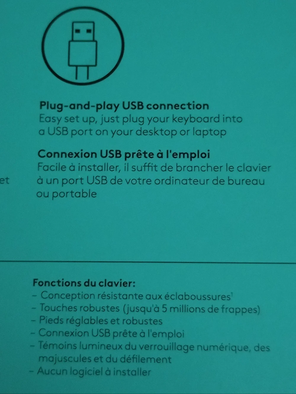 Logitech K120 Plug And Play Full Size Keyboard Corded USB Connection